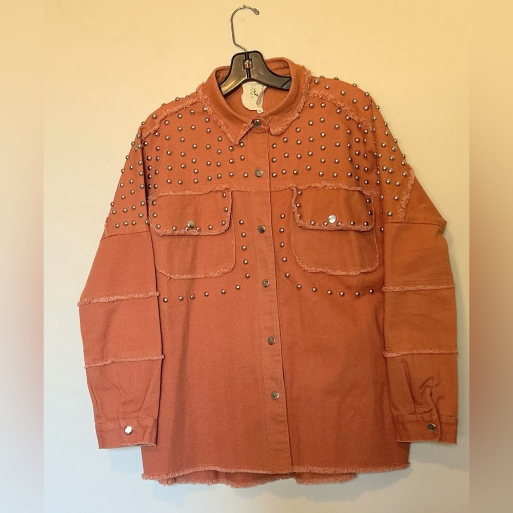 Fantastic Fawn Studded Utility Jacket in Rust